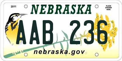 NE license plate AAB236