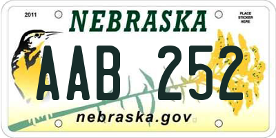 NE license plate AAB252