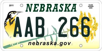 NE license plate AAB266
