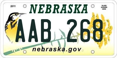 NE license plate AAB268