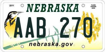 NE license plate AAB270