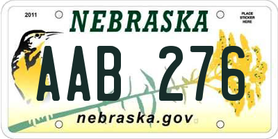 NE license plate AAB276