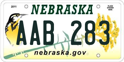 NE license plate AAB283