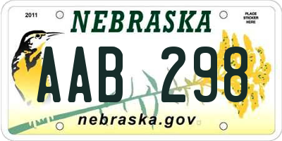 NE license plate AAB298