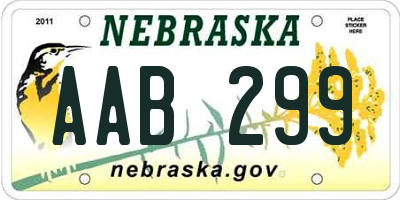 NE license plate AAB299