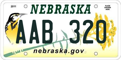 NE license plate AAB320