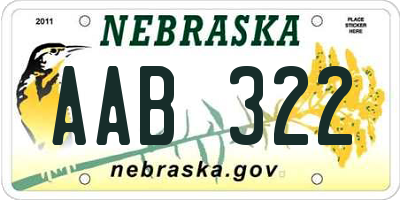 NE license plate AAB322