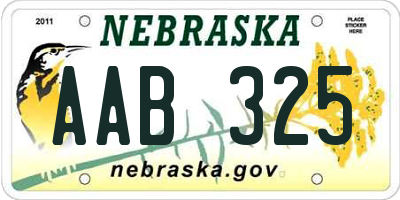 NE license plate AAB325