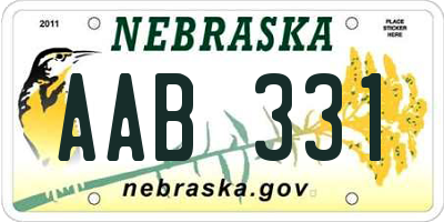 NE license plate AAB331