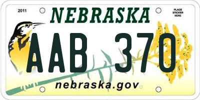 NE license plate AAB370