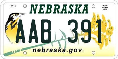 NE license plate AAB391