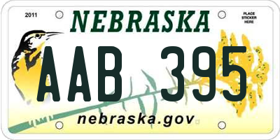 NE license plate AAB395