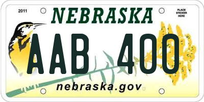 NE license plate AAB400