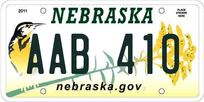 NE license plate AAB410