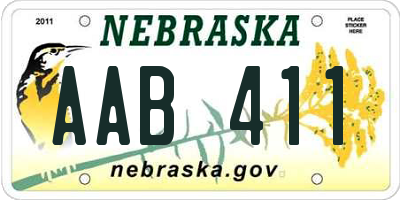 NE license plate AAB411