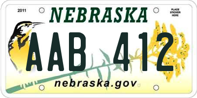 NE license plate AAB412