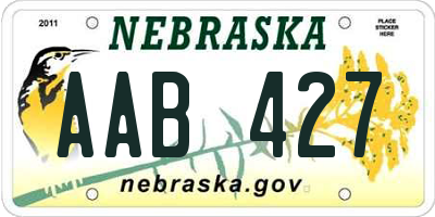 NE license plate AAB427