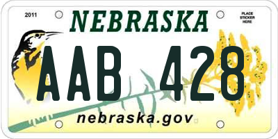 NE license plate AAB428