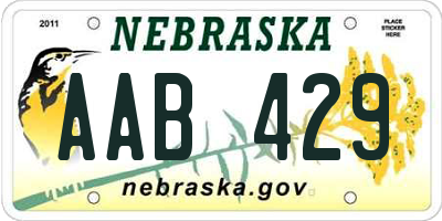 NE license plate AAB429