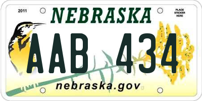 NE license plate AAB434