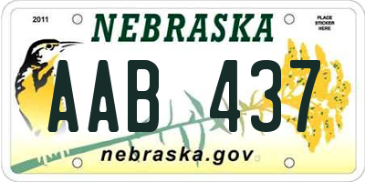 NE license plate AAB437