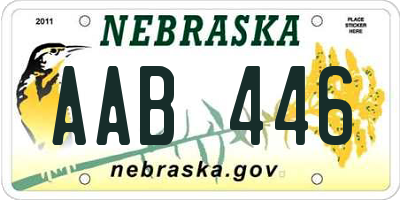NE license plate AAB446