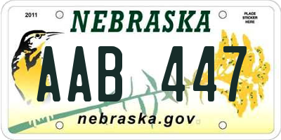 NE license plate AAB447