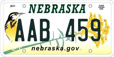 NE license plate AAB459