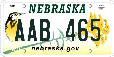 NE license plate AAB465