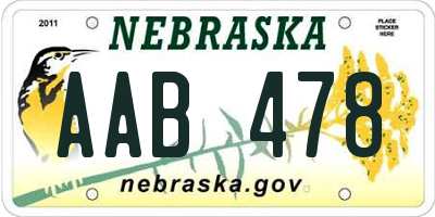 NE license plate AAB478