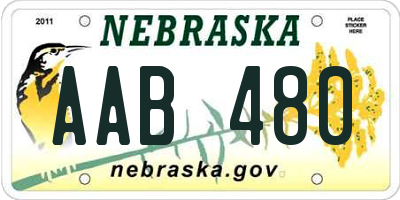 NE license plate AAB480