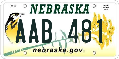 NE license plate AAB481