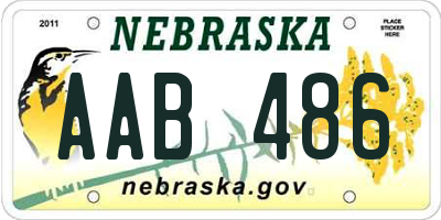 NE license plate AAB486