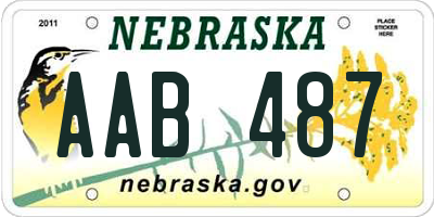 NE license plate AAB487