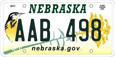 NE license plate AAB498