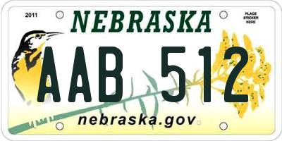 NE license plate AAB512
