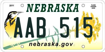 NE license plate AAB515