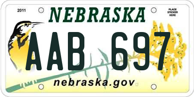NE license plate AAB697