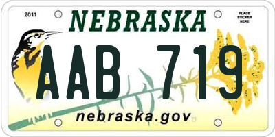 NE license plate AAB719