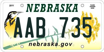 NE license plate AAB735