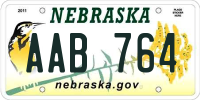 NE license plate AAB764