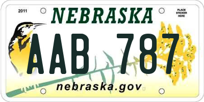NE license plate AAB787