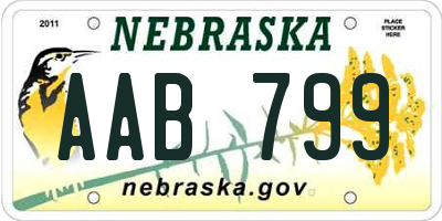NE license plate AAB799