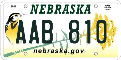 NE license plate AAB810