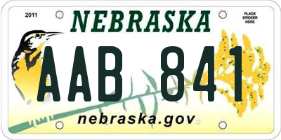 NE license plate AAB841