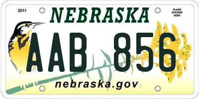 NE license plate AAB856