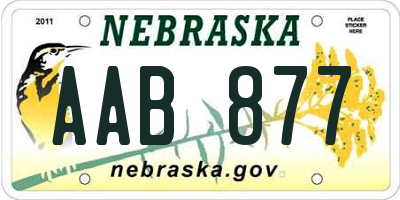 NE license plate AAB877