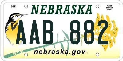 NE license plate AAB882