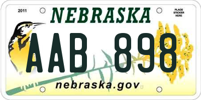 NE license plate AAB898