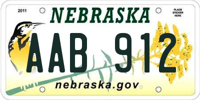 NE license plate AAB912